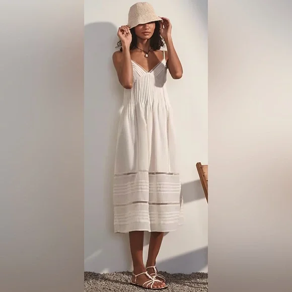 J Crew New With Flaw Milano Dress In Cotton Voile Light Yellow M - Picture 1 of 7